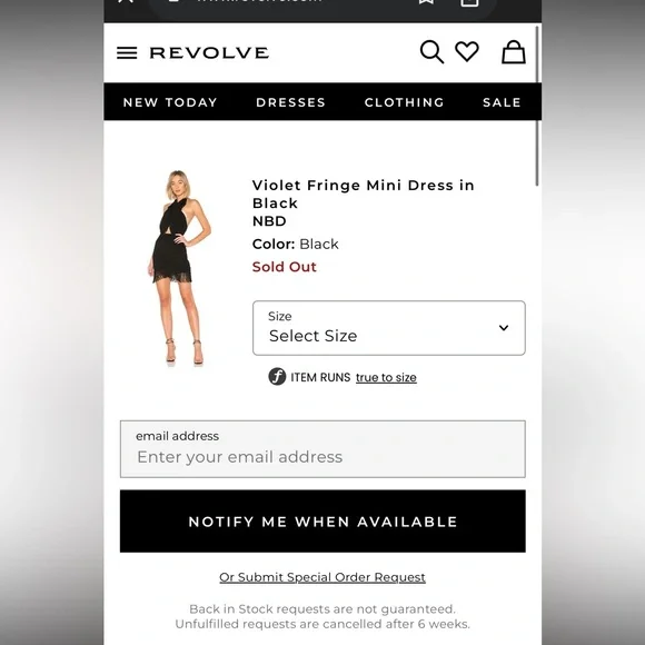 Revolve NBD Violet Fringe Mini Dress in Black